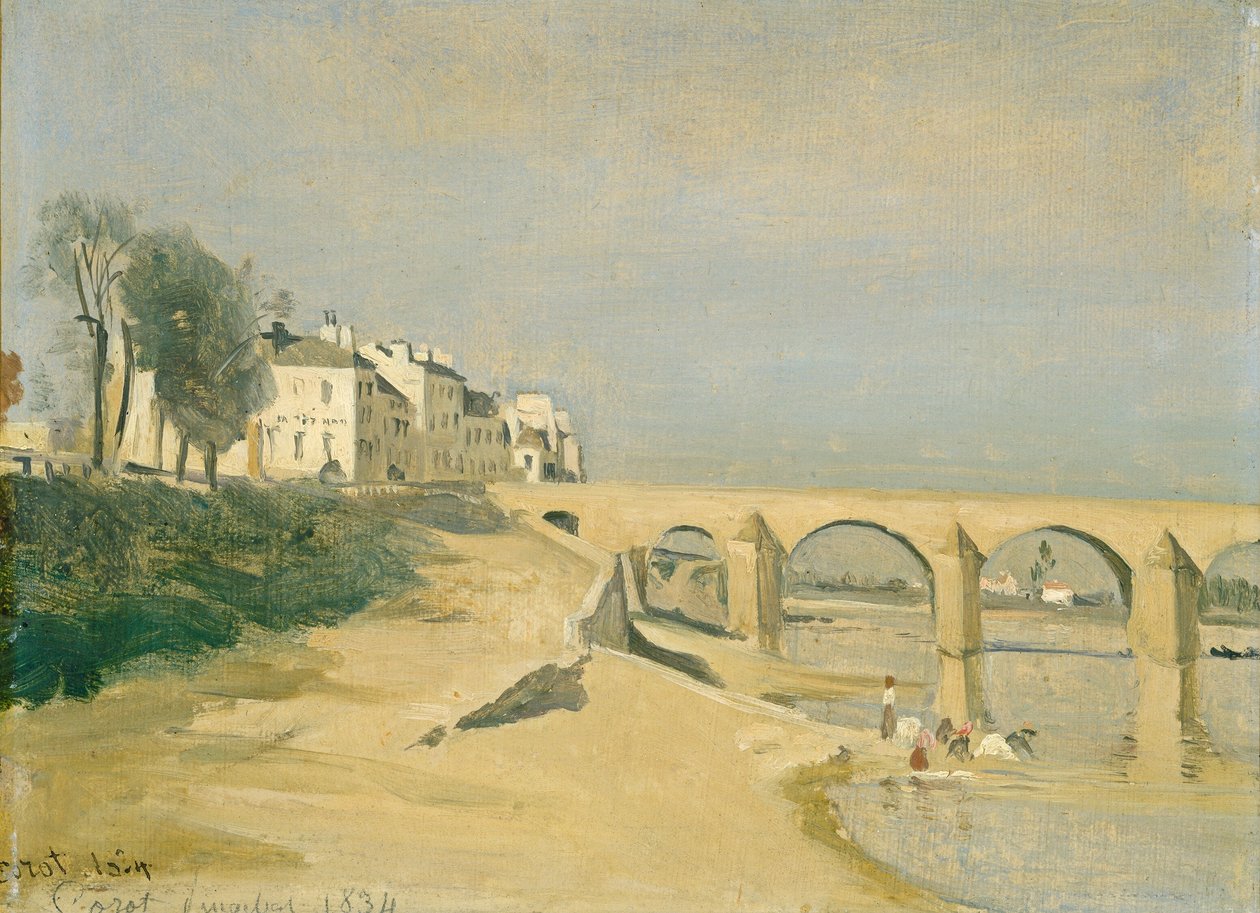 Pont sur la Saône à Mâcon tekijältä Jean Baptiste Camille Corot