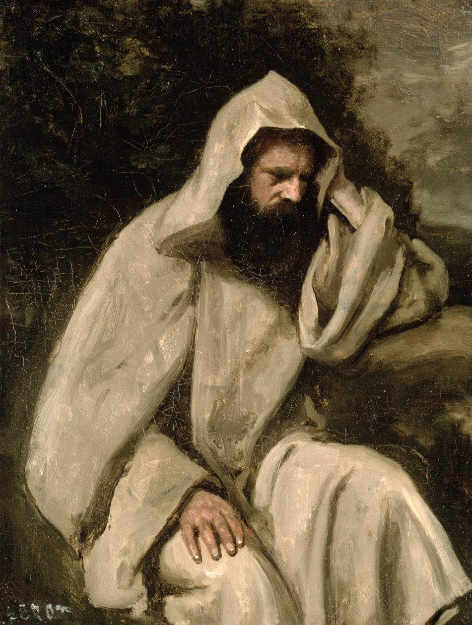 Munkin muotokuva, n. 1840-45 tekijältä Jean Baptiste Camille Corot