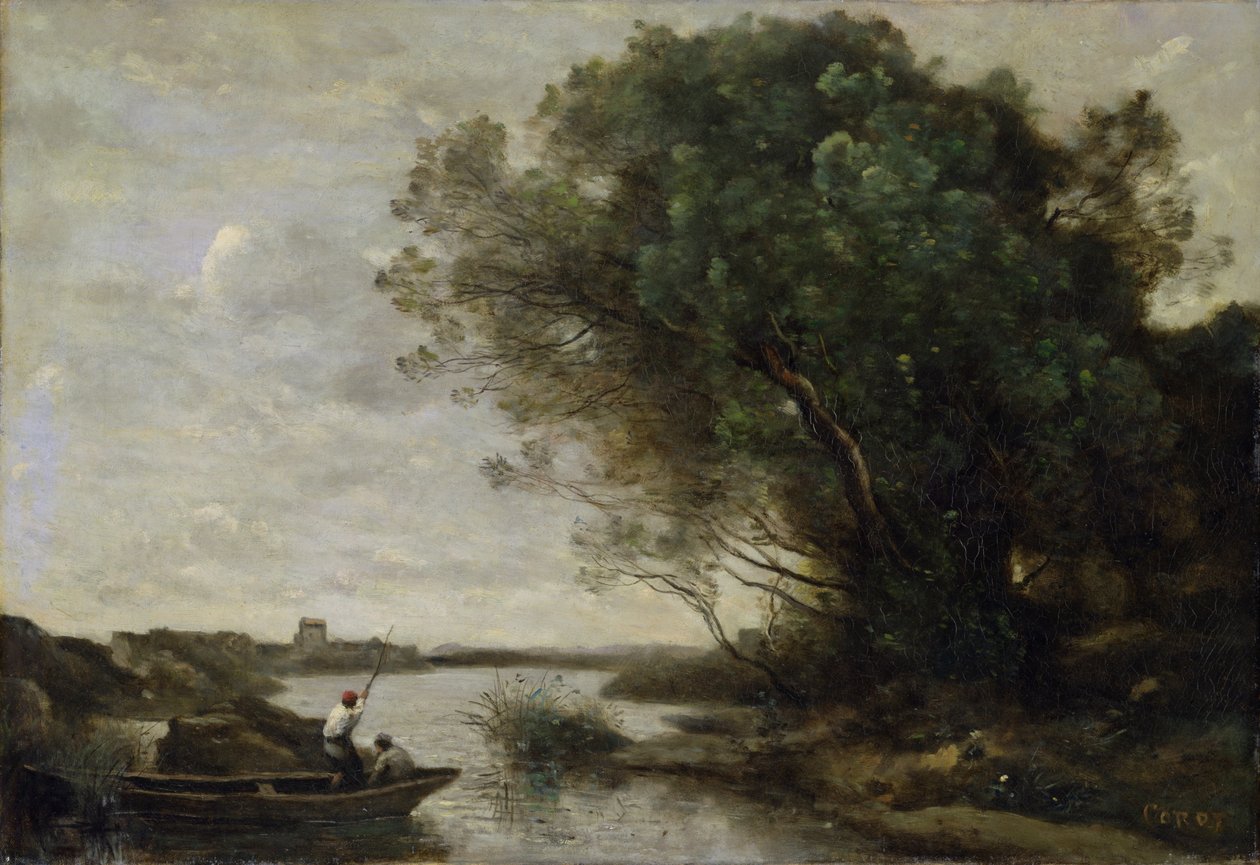 Joen maisema tekijältä Jean Baptiste Camille Corot