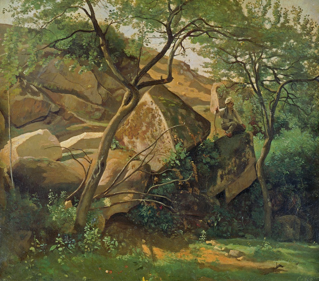 Kivet Fontainebleaussa, 1842 tekijältä Jean Baptiste Camille Corot