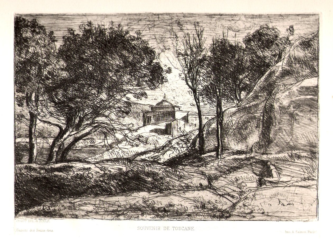 Toscanan matkamuisto tekijältä Jean Baptiste Camille Corot