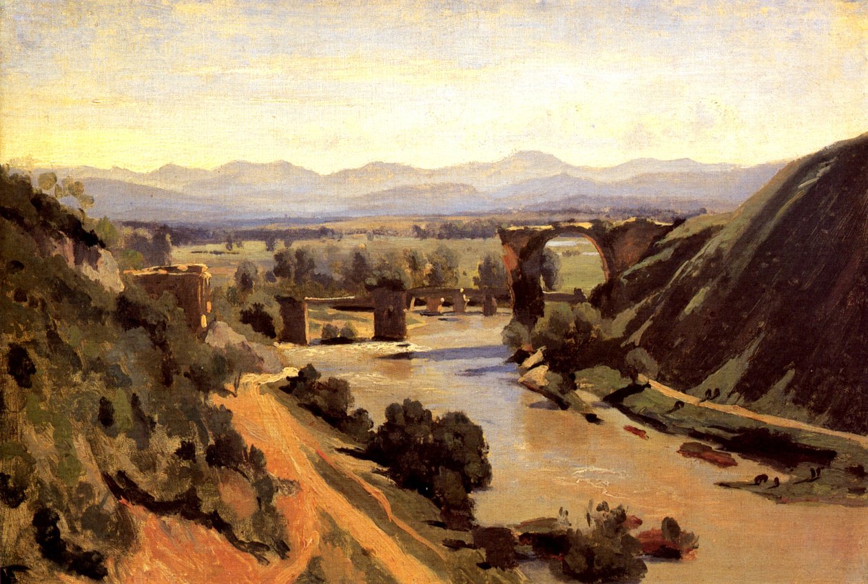 Augustanin silta Narnissa tekijältä Jean Baptiste Camille Corot