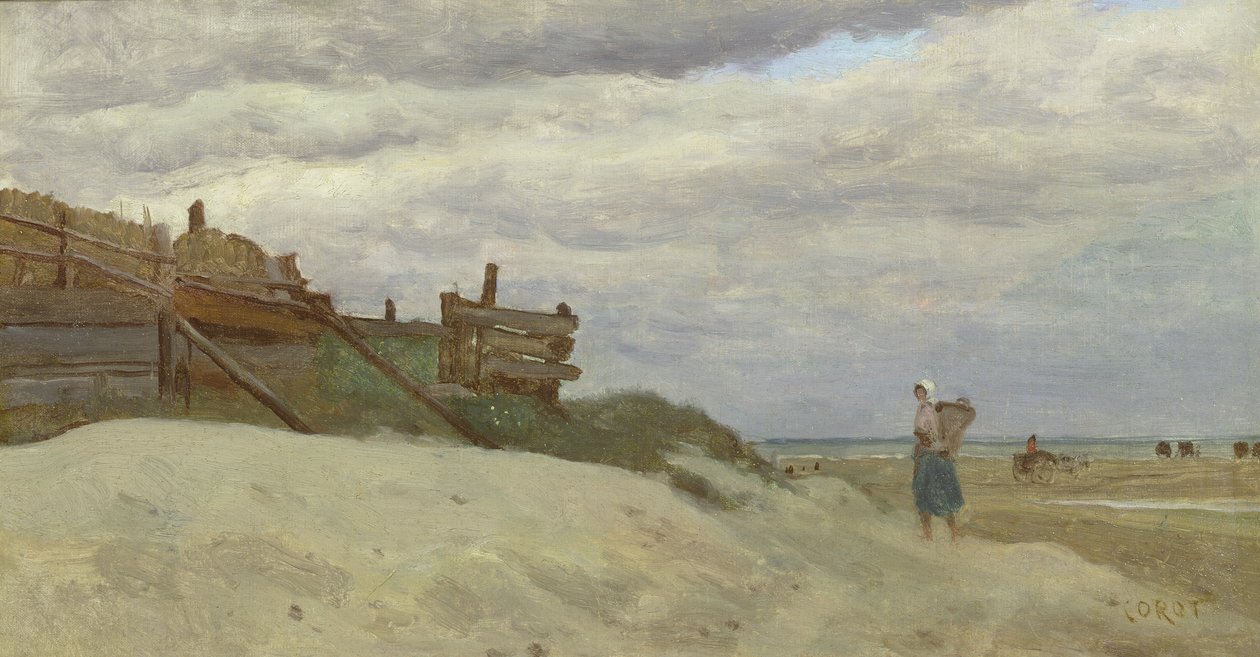 Dunkerquen ranta, 1857 tekijältä Jean Baptiste Camille Corot