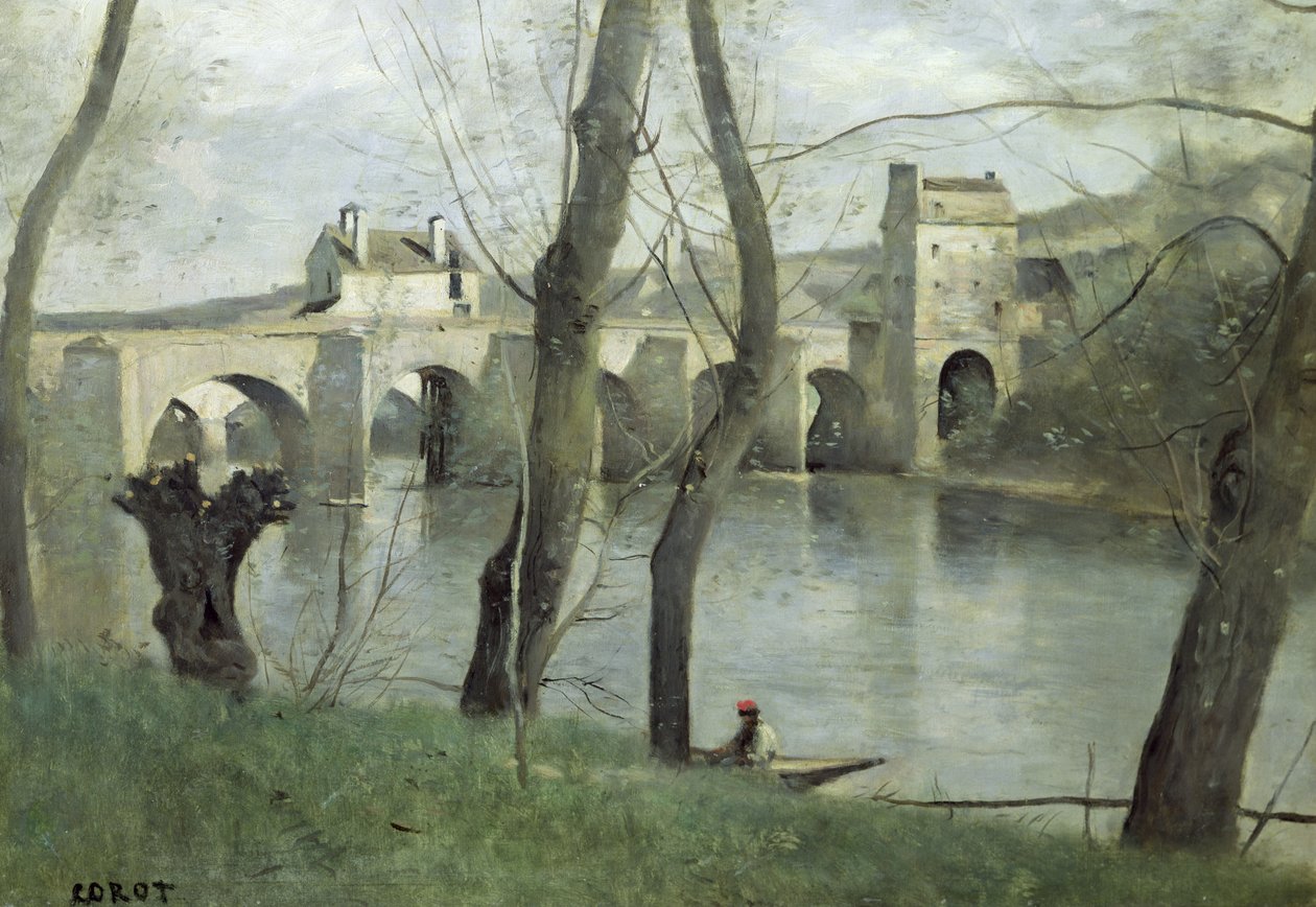 Mantesin silta tekijältä Jean Baptiste Camille Corot