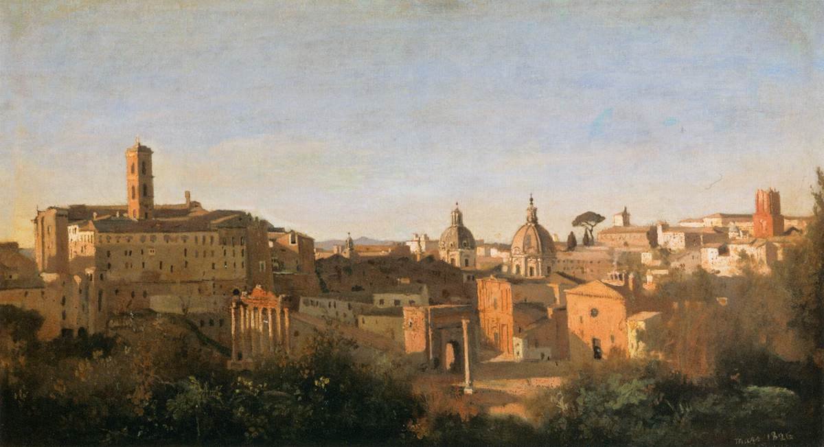 Foorumi Farnese Gardensista katsottuna tekijältä Jean Baptiste Camille Corot