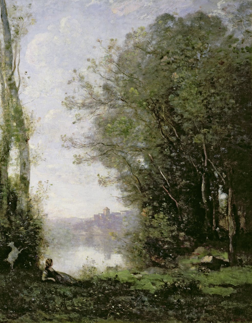 Puhipaimen veden äärellä tekijältä Jean Baptiste Camille Corot