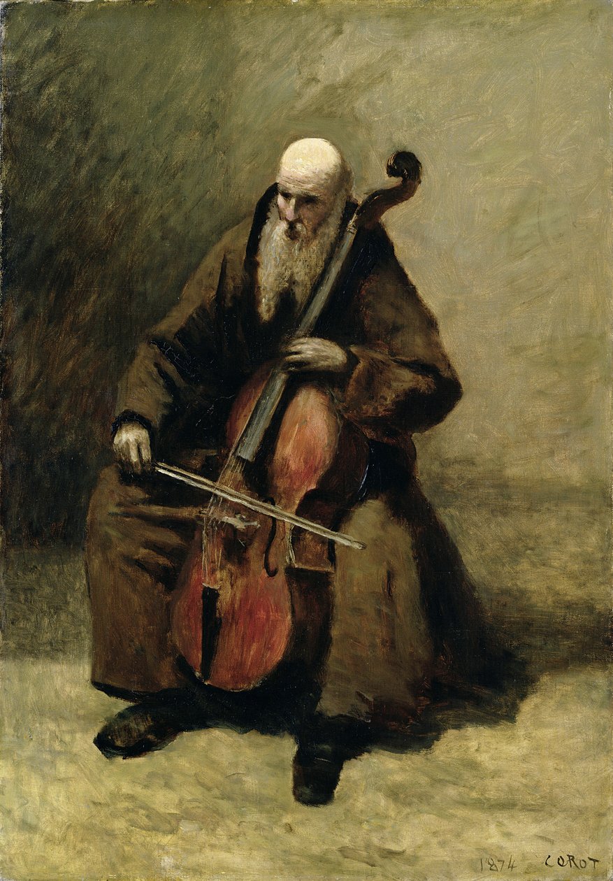 Munkki, 1874 tekijältä Jean Baptiste Camille Corot