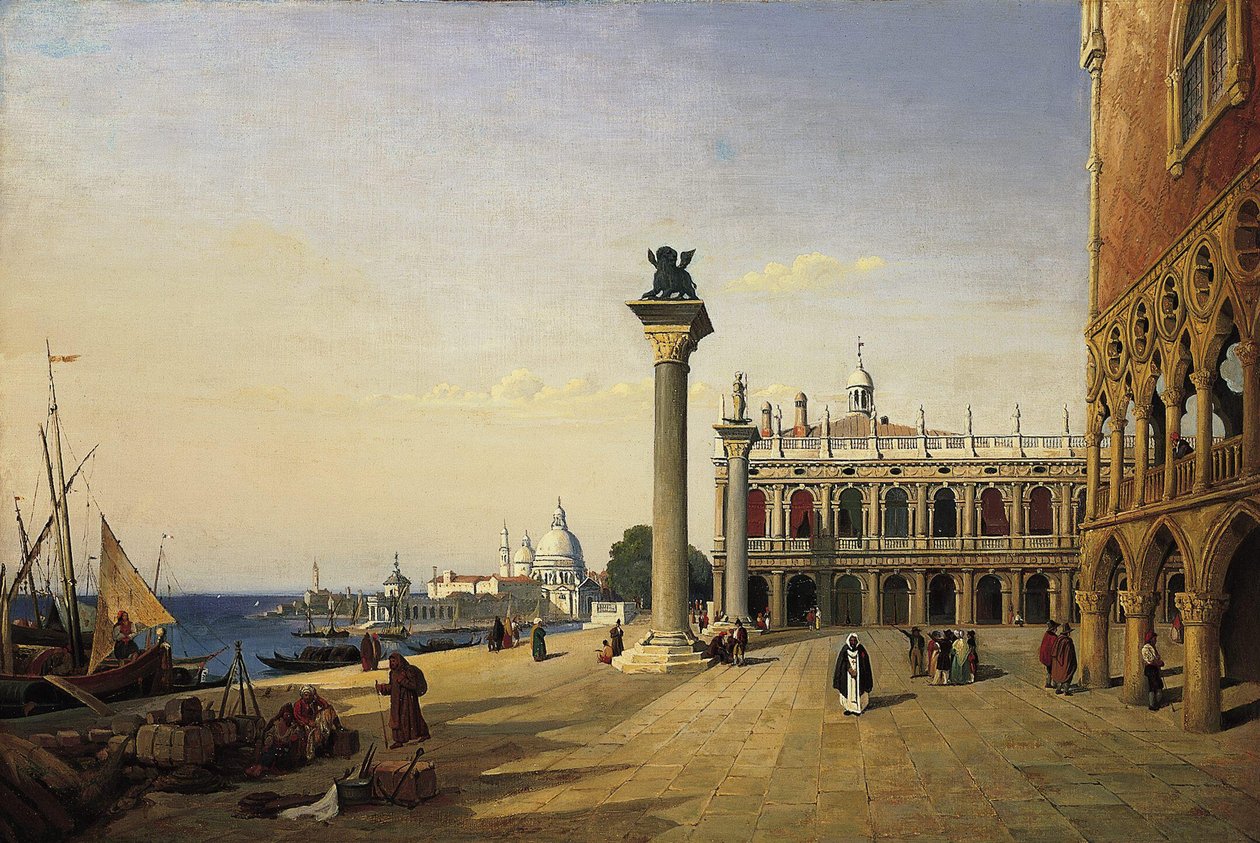 Piazzetta Riva degli Schiavonilta nähtynä tekijältä Jean Baptiste Camille Corot