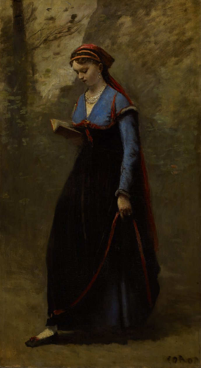 Lukija, 1868 tekijältä Jean Baptiste Camille Corot