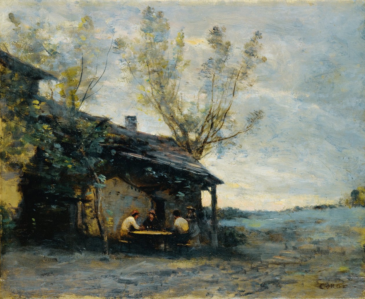 Kahvila Vaugirardissa tekijältä Jean Baptiste Camille Corot