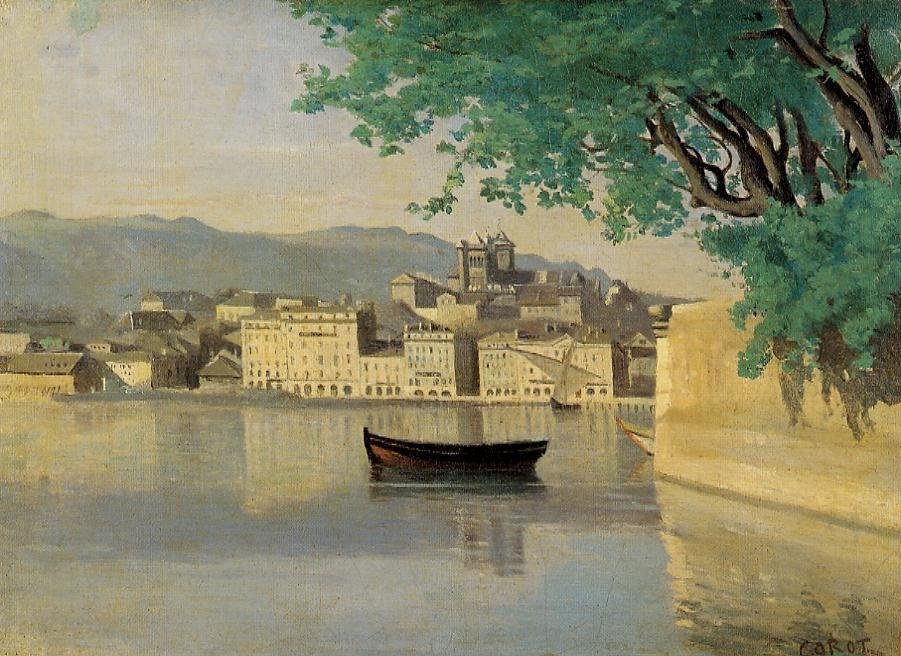 Näkymä osalle kaupunkia tekijältä Jean Baptiste Camille Corot
