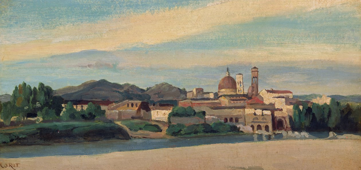 Näkymä italialaiseen kylään (öljy) tekijältä Jean Baptiste Camille Corot