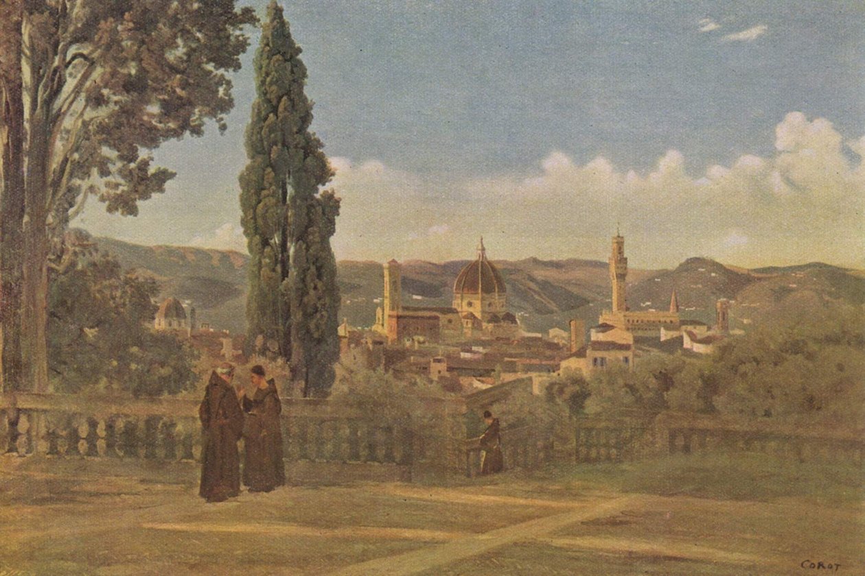 Vue de Florence depuis le jardin de Boboli tekijältä Jean Baptiste Camille Corot
