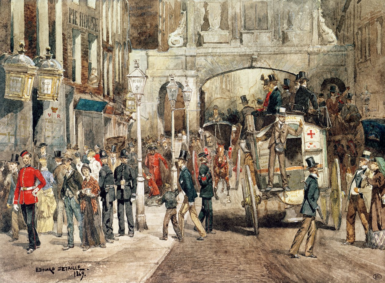 London Street, 1869 tekijältä Jean Baptiste Edouard Detaille