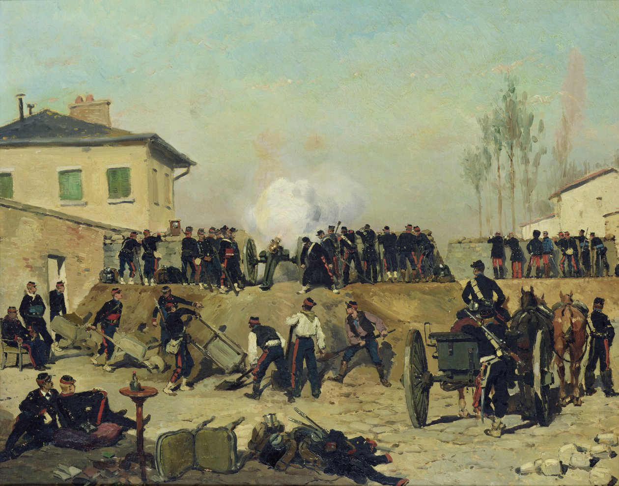Villejuifin taistelu, Pariisin piiritys, 1870 tekijältä Jean Baptiste Edouard Detaille