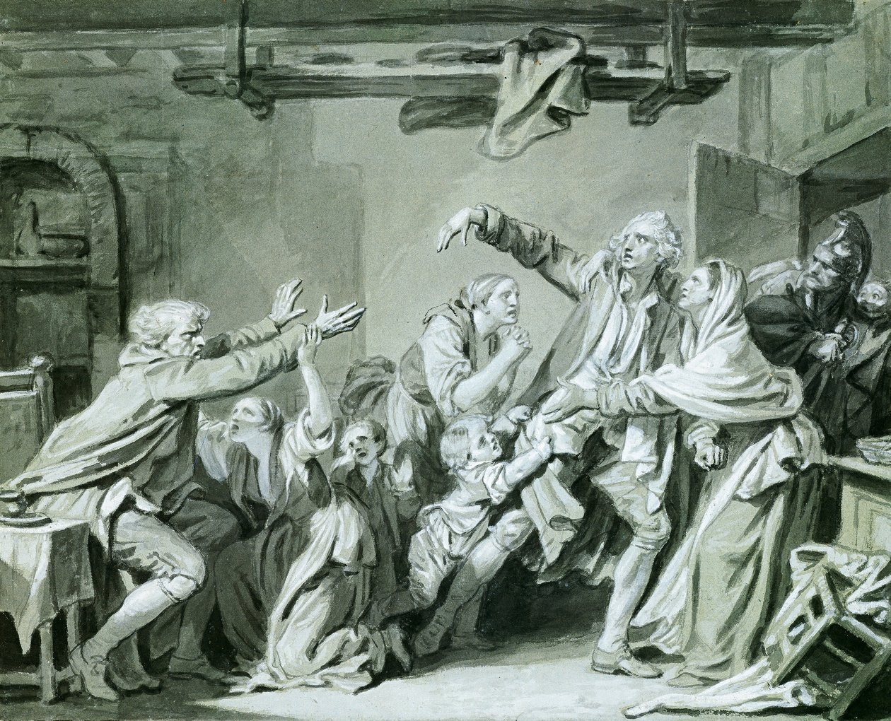 Isä kiroaa kiittämätöntä poikaansa, 1777 tekijältä Jean Baptiste Greuze