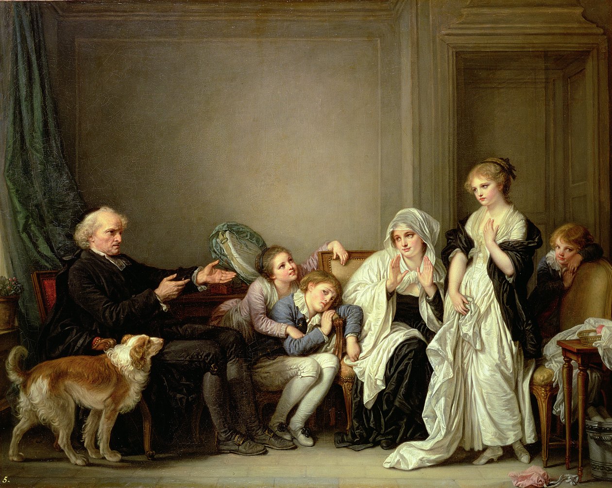 Vierailu papin luo, 1700-luku tekijältä Jean Baptiste Greuze