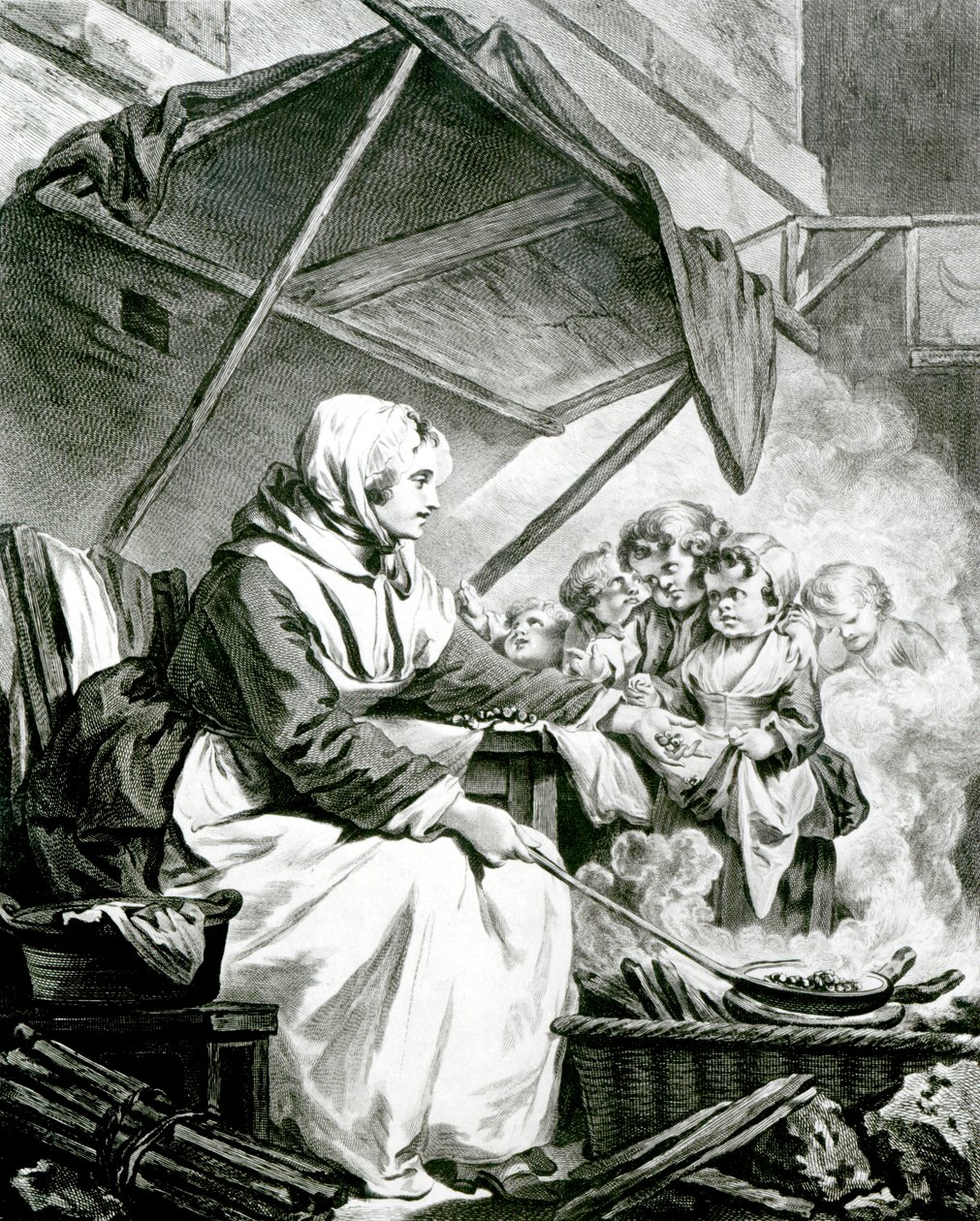Neuvottelut kastanjoista tekijältä Jean Baptiste Greuze