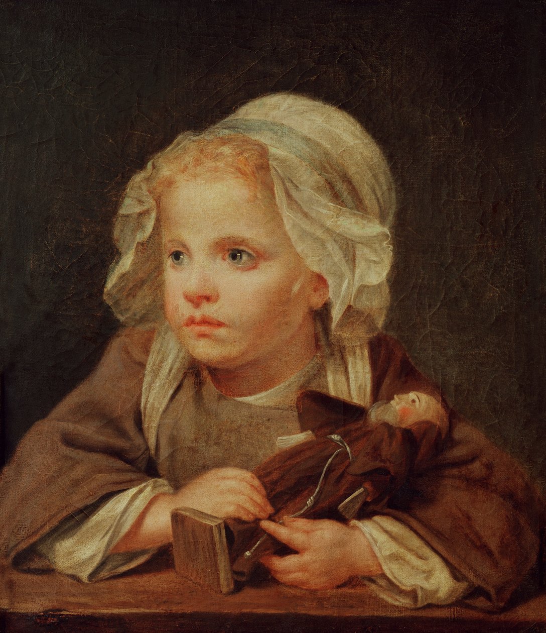 Tyttö nuken kanssa tekijältä Jean Baptiste Greuze