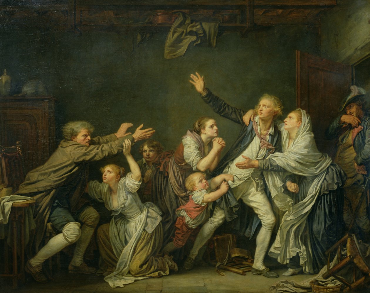 Isän kirous tai kiittämätön poika, 1777 tekijältä Jean Baptiste Greuze