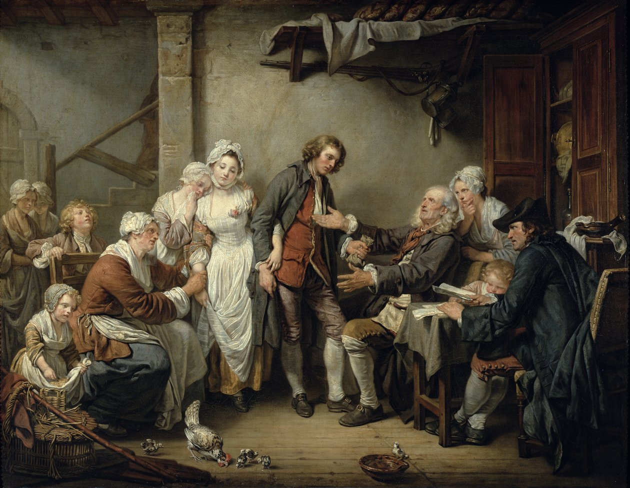 Kyläsopimus, 1761 tekijältä Jean Baptiste Greuze