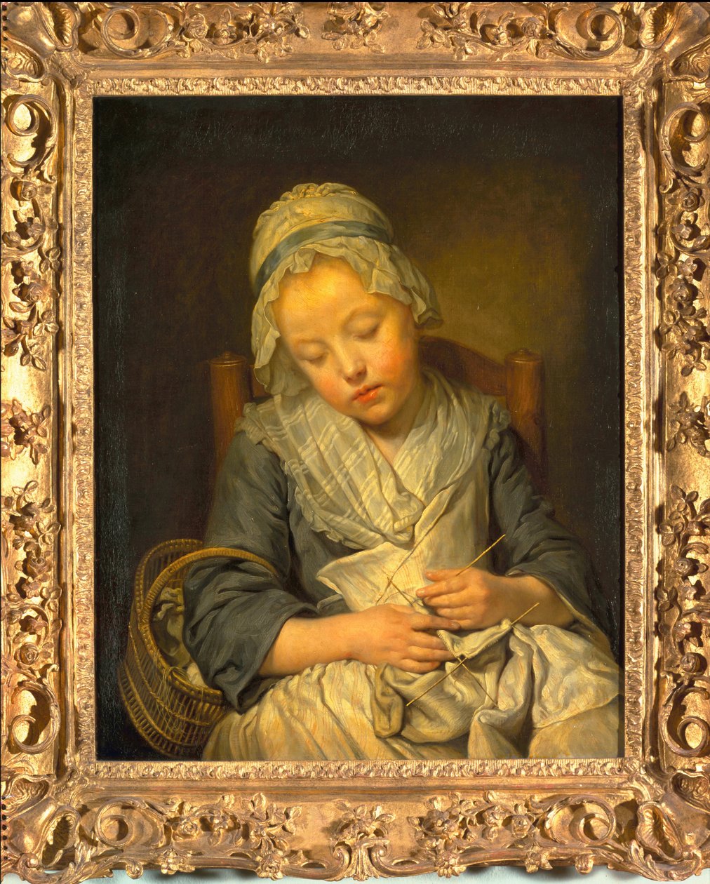 Nuori Knitter unessa, n. 1759 tekijältä Jean Baptiste Greuze