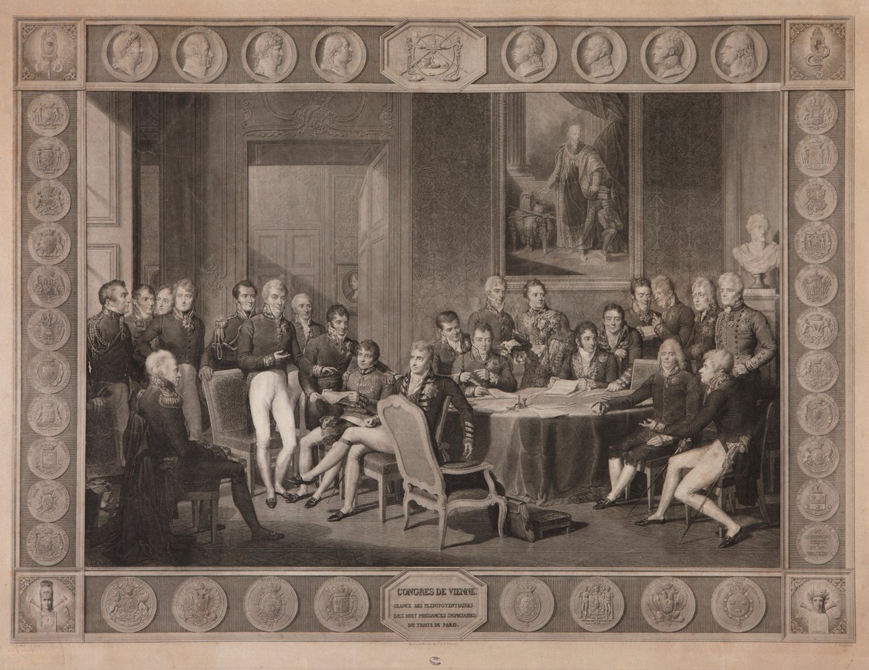 Wienin kongressi, täysivaltainen istunto, 1819 tekijältä Jean Baptiste Isabey