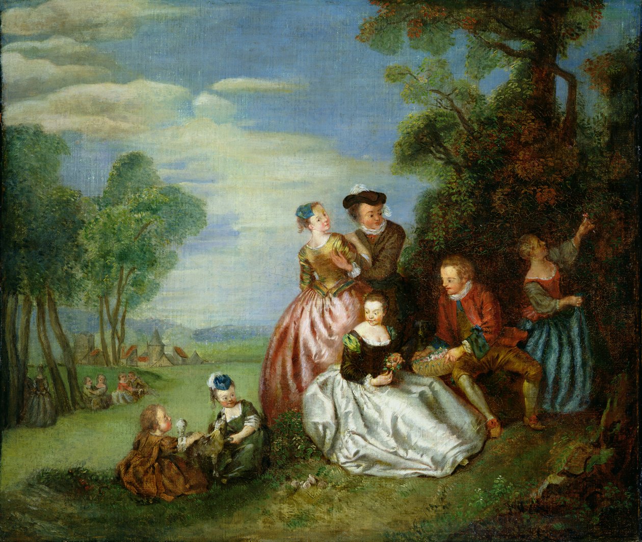 Keskustelua puistossa tekijältä Jean Baptiste Joseph Pater