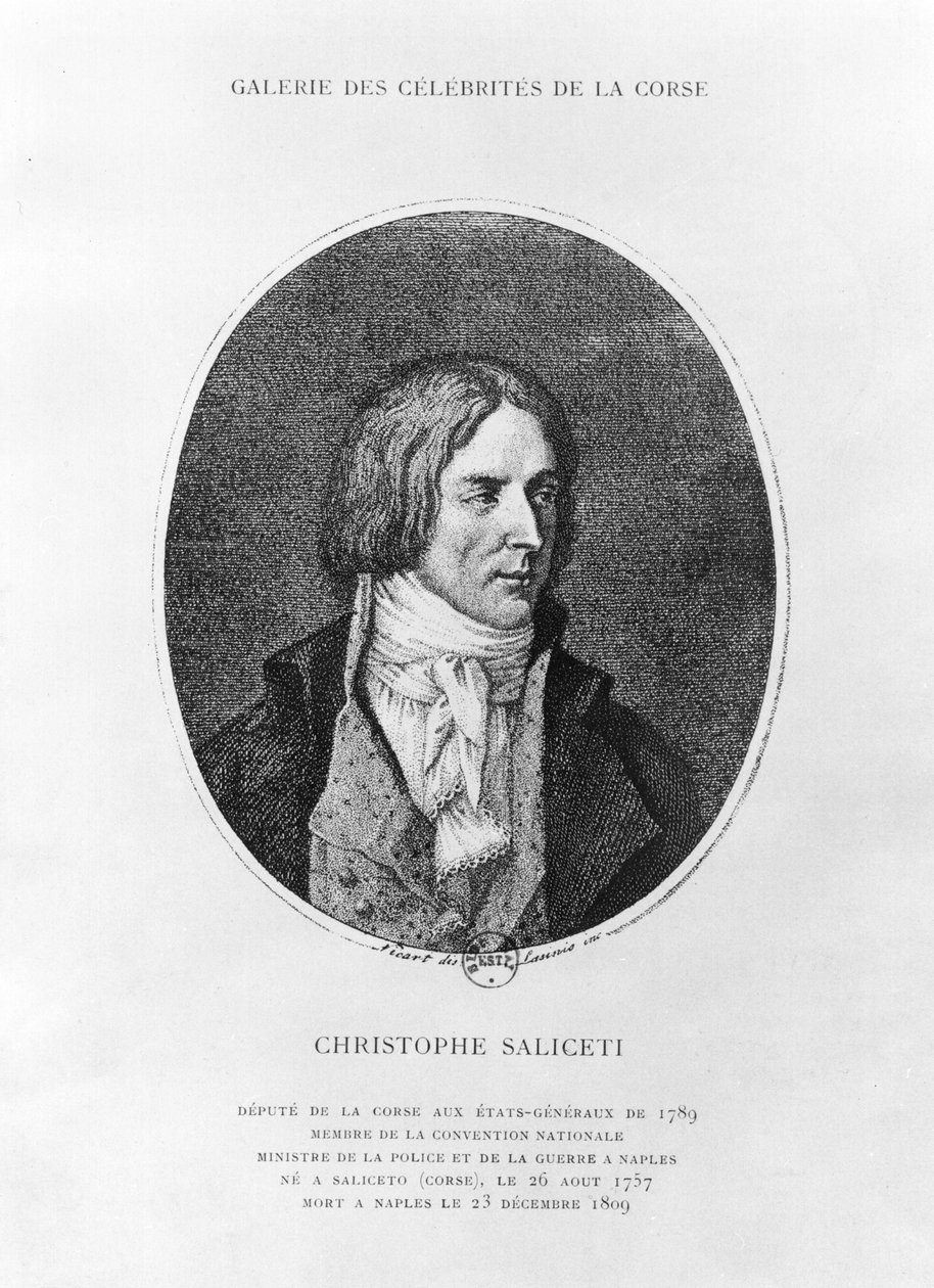 Antoine Christophe Saliceti (1757-1809), kaiverrus Carlo Lasinio (1759-1838) tekijältä Jean Baptiste Joseph Wicar