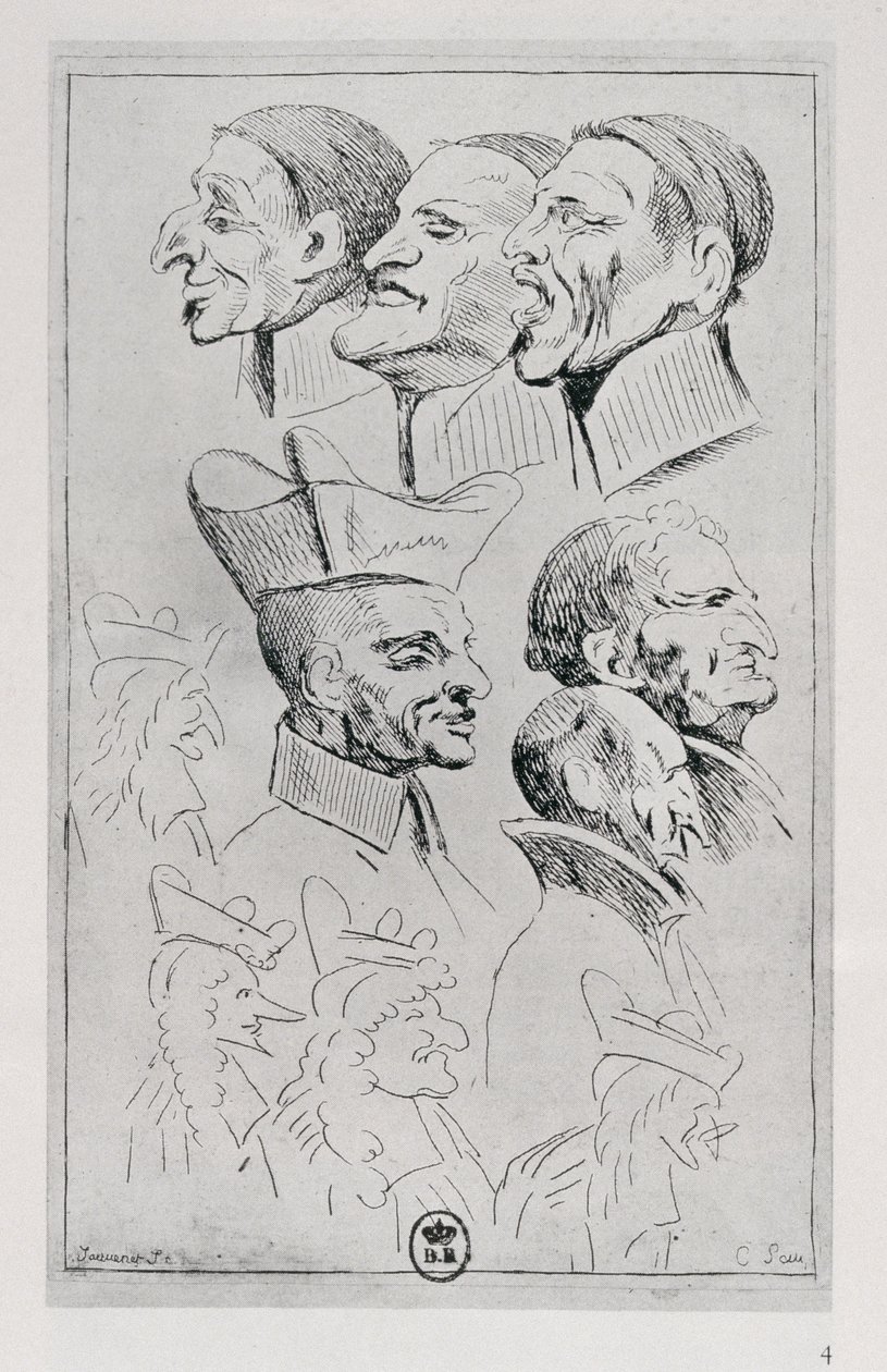 Jesuiittahahmot karikatyyreissä, n. 1762 tekijältä Jean Baptiste Jouvenet