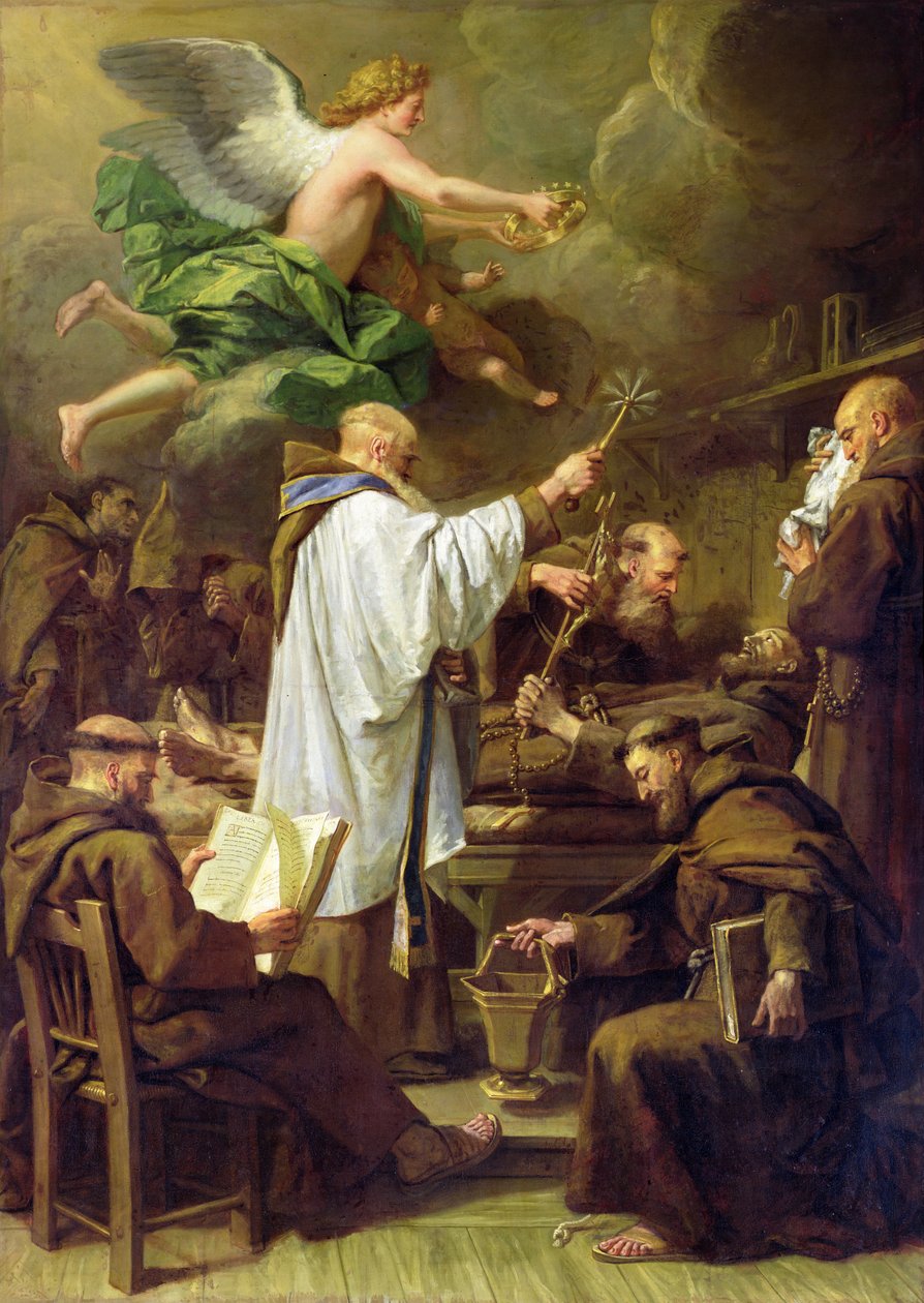 Pyhän Franciscuksen kuolema, noin 1713 tekijältä Jean Baptiste Jouvenet