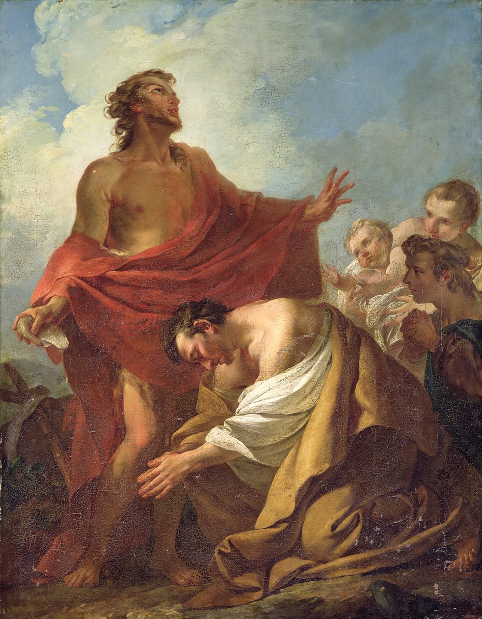 Pyhä Johannes Kastaja kastaa juutalaisia erämaassa, 1743 tekijältä Jean Baptiste Marie Pierre
