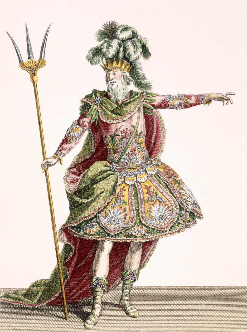 Puku Neptunukselle useissa oopperoissa, kaiverrus Rene Gaillard (n.1719-90) n.1780 tekijältä Jean Baptiste Martin