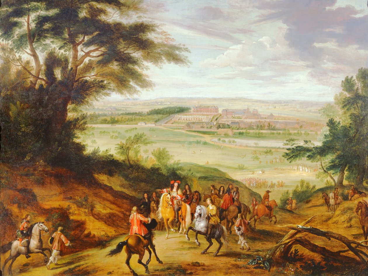 Ludvig XIV Versaillesin kanssa kaukaisuudessa tekijältä Jean Baptiste Martin