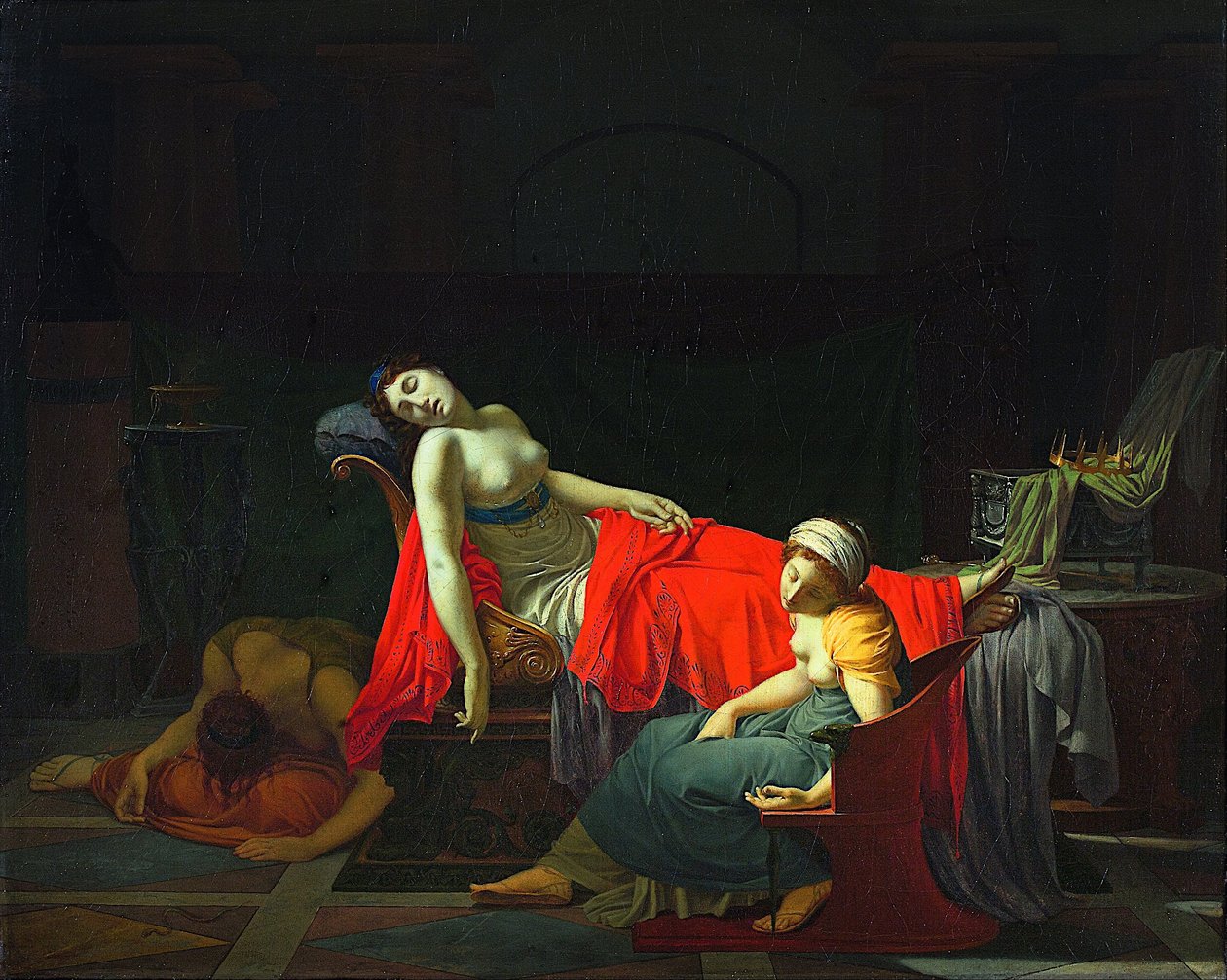 Kleopatran kuolema tekijältä Jean Baptiste Regnault