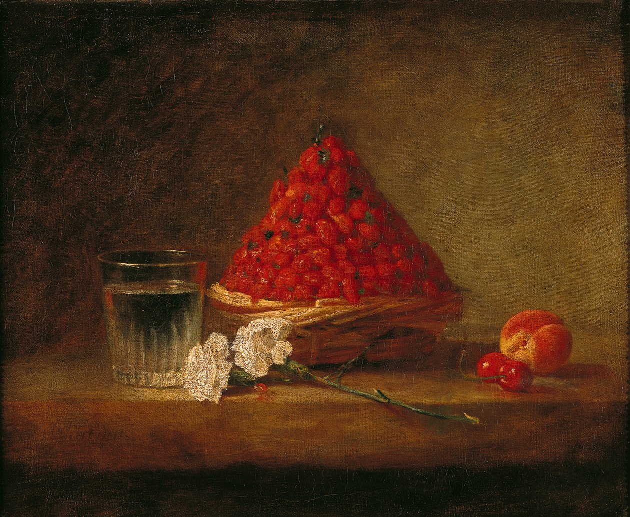 Kori metsämansikoilla, n. 1761 tekijältä Jean Baptiste Simeon Chardin