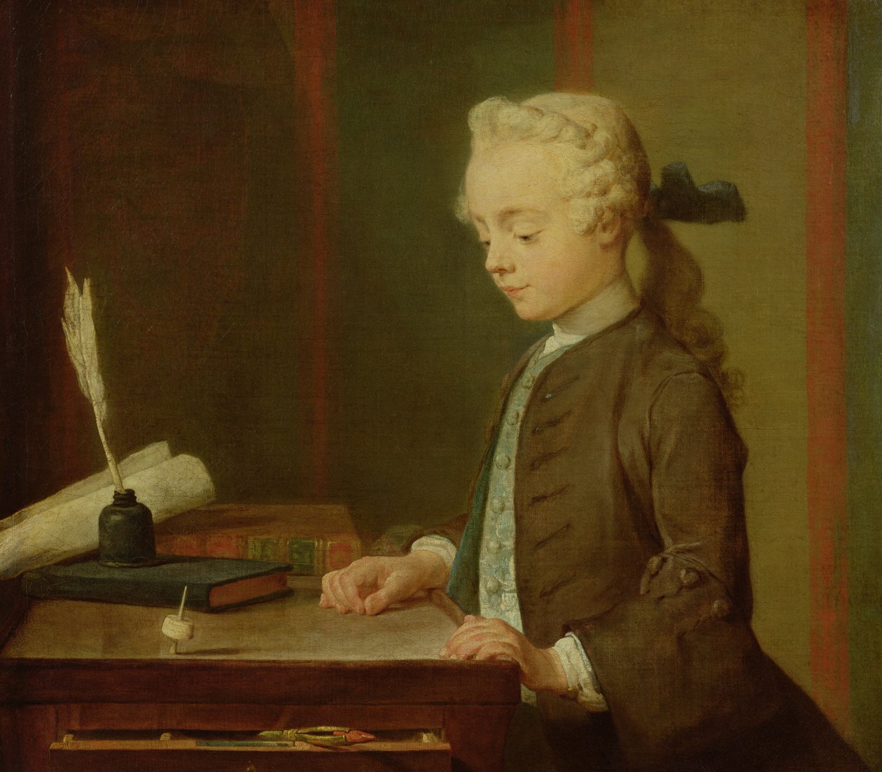 Lapsi ja teetotum, 1738 tekijältä Jean Baptiste Simeon Chardin