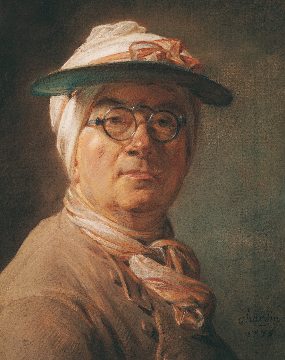 Omakuva, 1775 (pastelli paperille) tekijältä Jean Baptiste Simeon Chardin