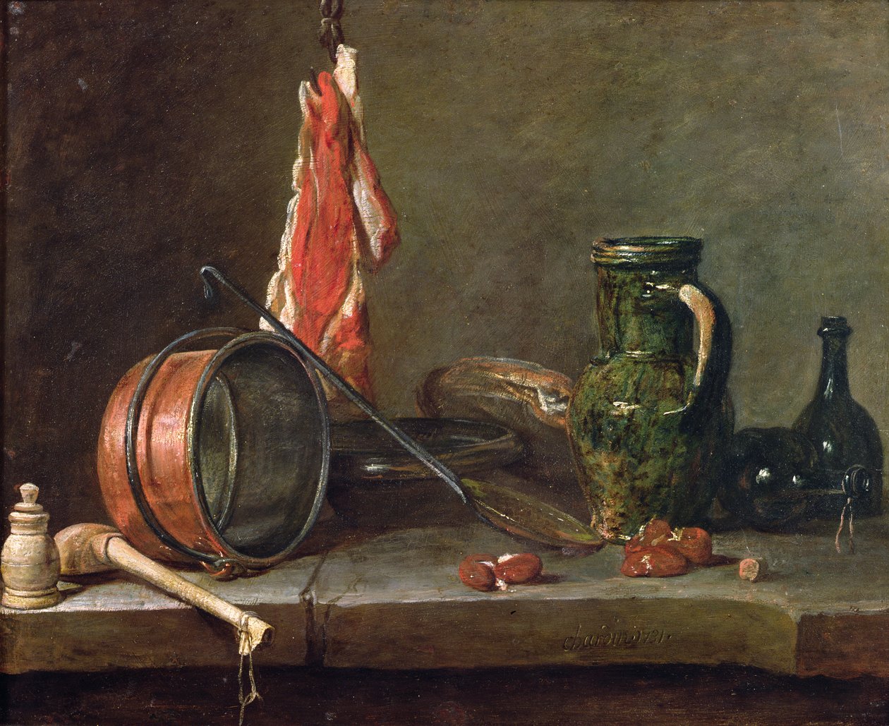 Asetelma: juhlapäivämenu, 1731 (öljy kuparille) tekijältä Jean Baptiste Simeon Chardin
