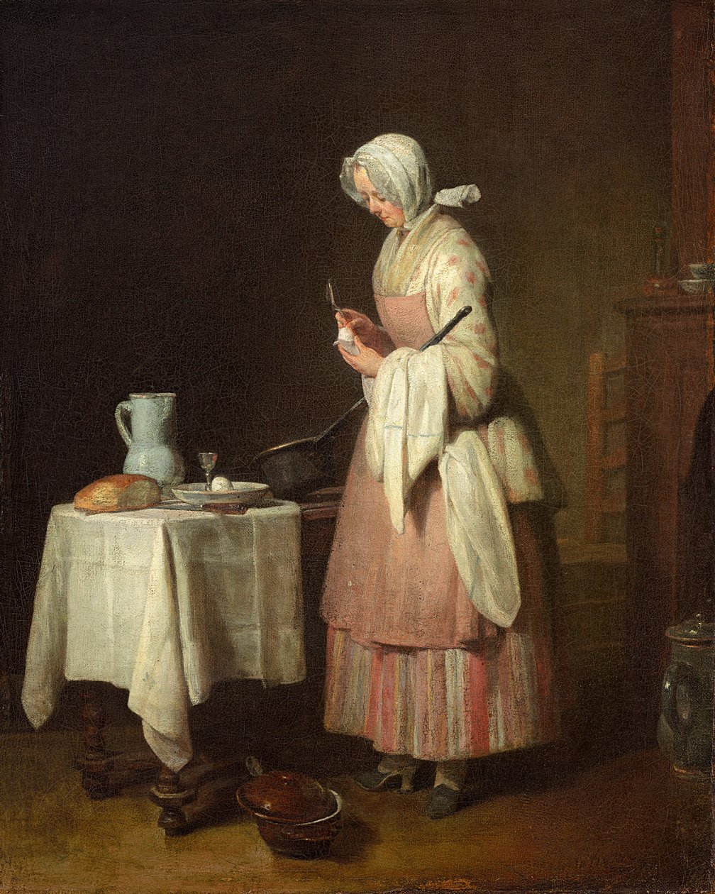 Huomaavainen sairaanhoitaja, 1747 tekijältä Jean Baptiste Simeon Chardin