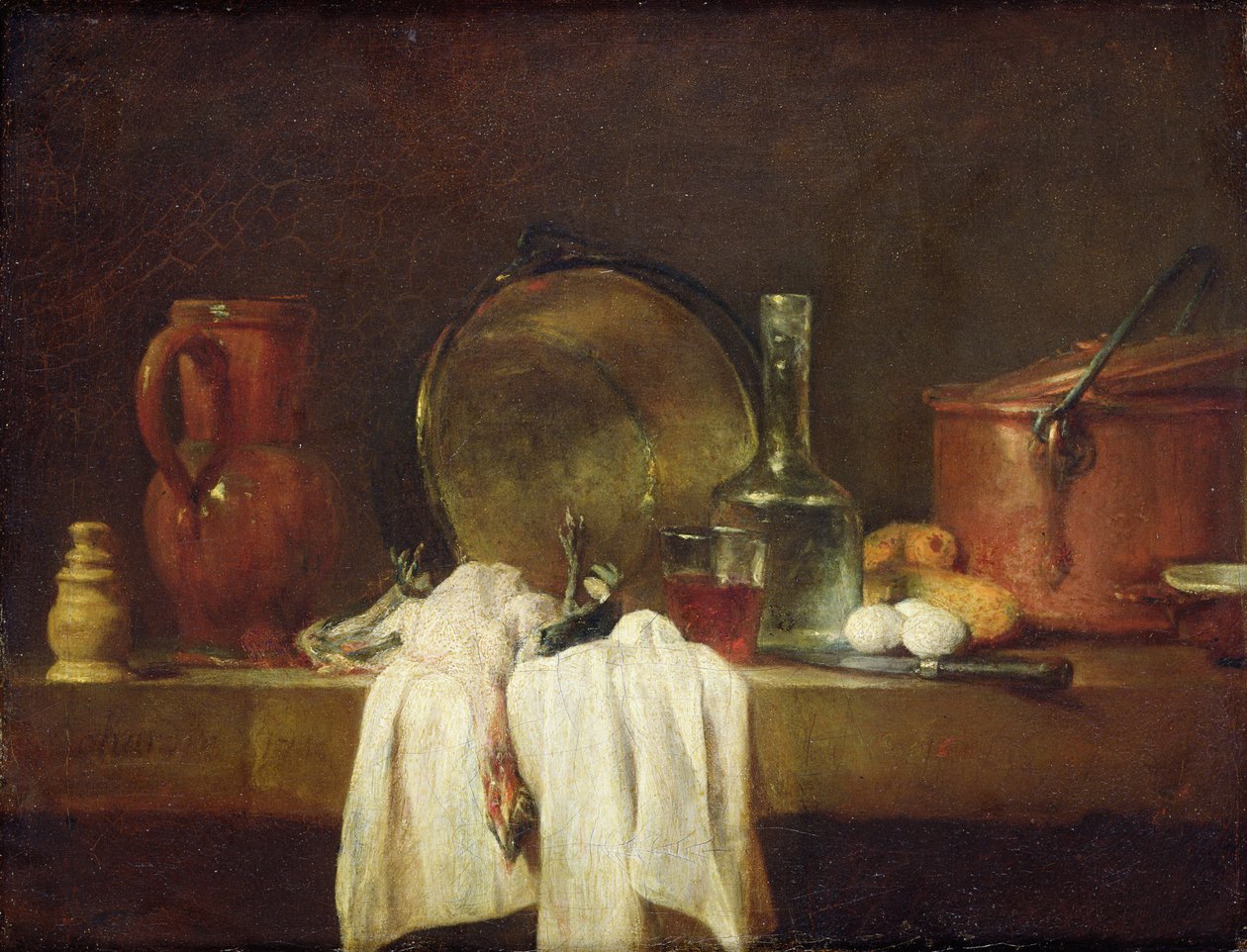 Keittiön pöytä tekijältä Jean Baptiste Simeon Chardin