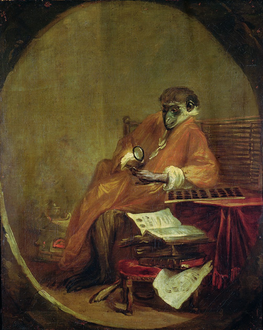 Apinan antiikki, 1740 tekijältä Jean Baptiste Simeon Chardin