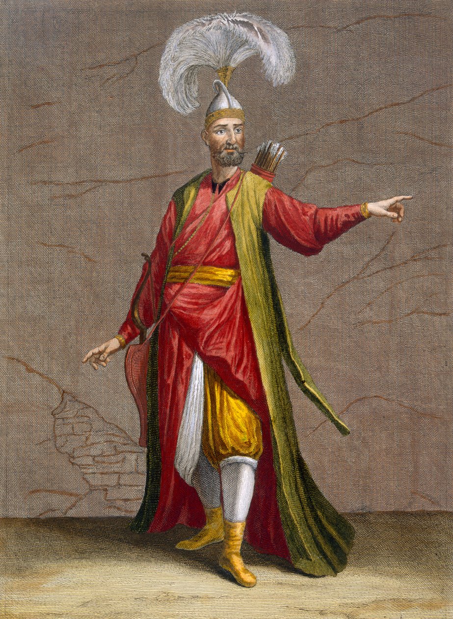 Soulak, levy 17 Charles de Ferriolin kokoelmasta Sata vedosta, jotka edustavat Levantin eri kansakuntia, kaiverrus Claude du Bose, 1707-08 tekijältä Jean Baptiste Vanmour