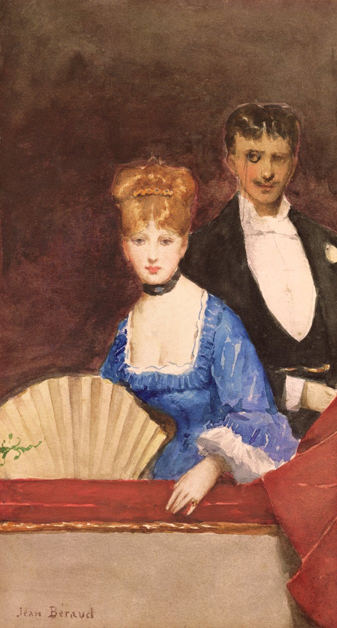 Nainen tuulettimen kanssa tekijältä Jean Beraud