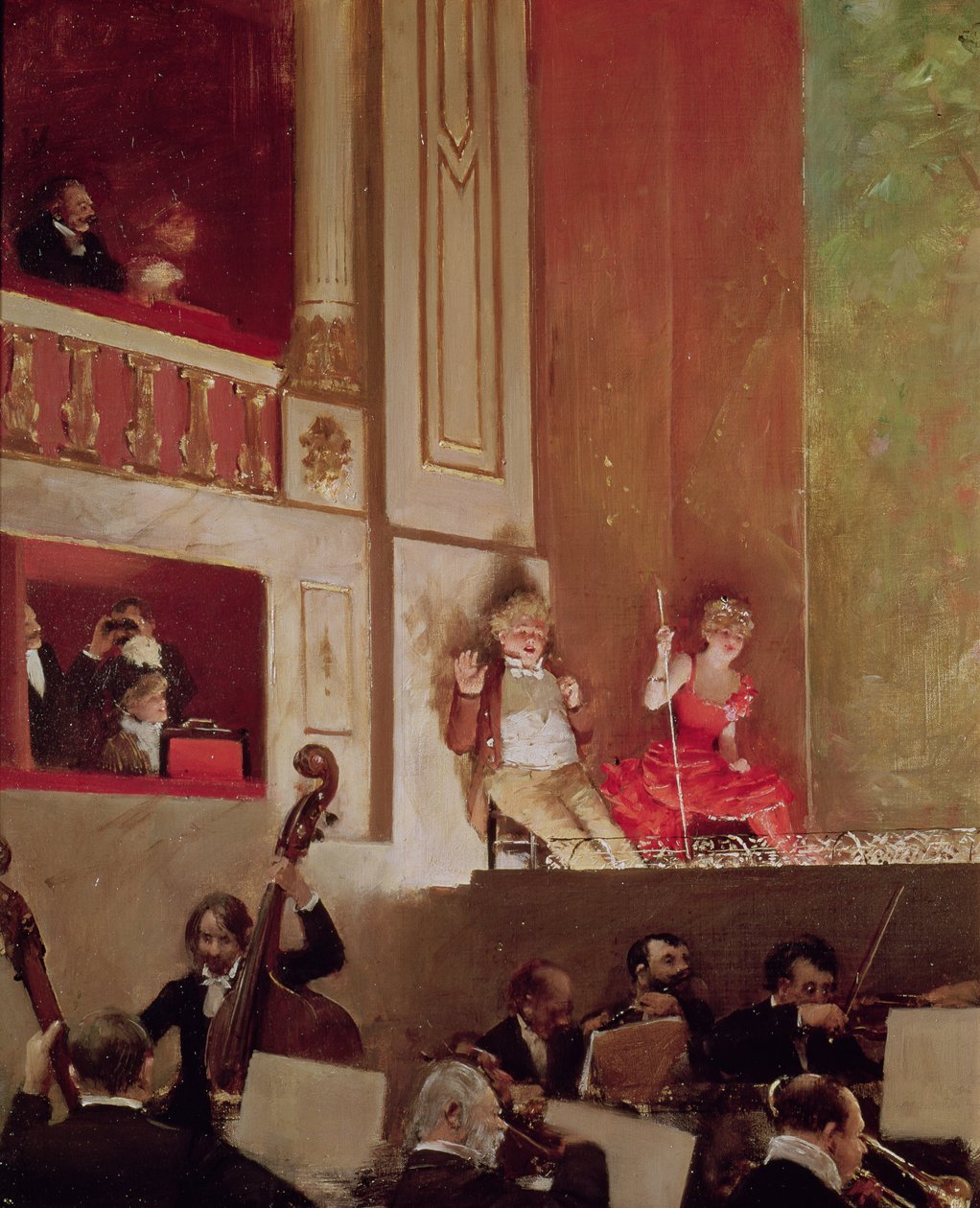 Revüü Theater des Varietesissa, n. 1885 tekijältä Jean Beraud