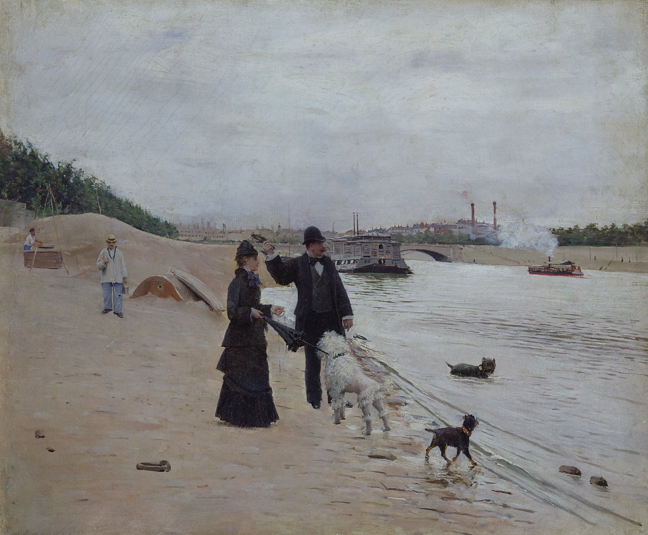 Seinen ranta, noin 1880 tekijältä Jean Beraud