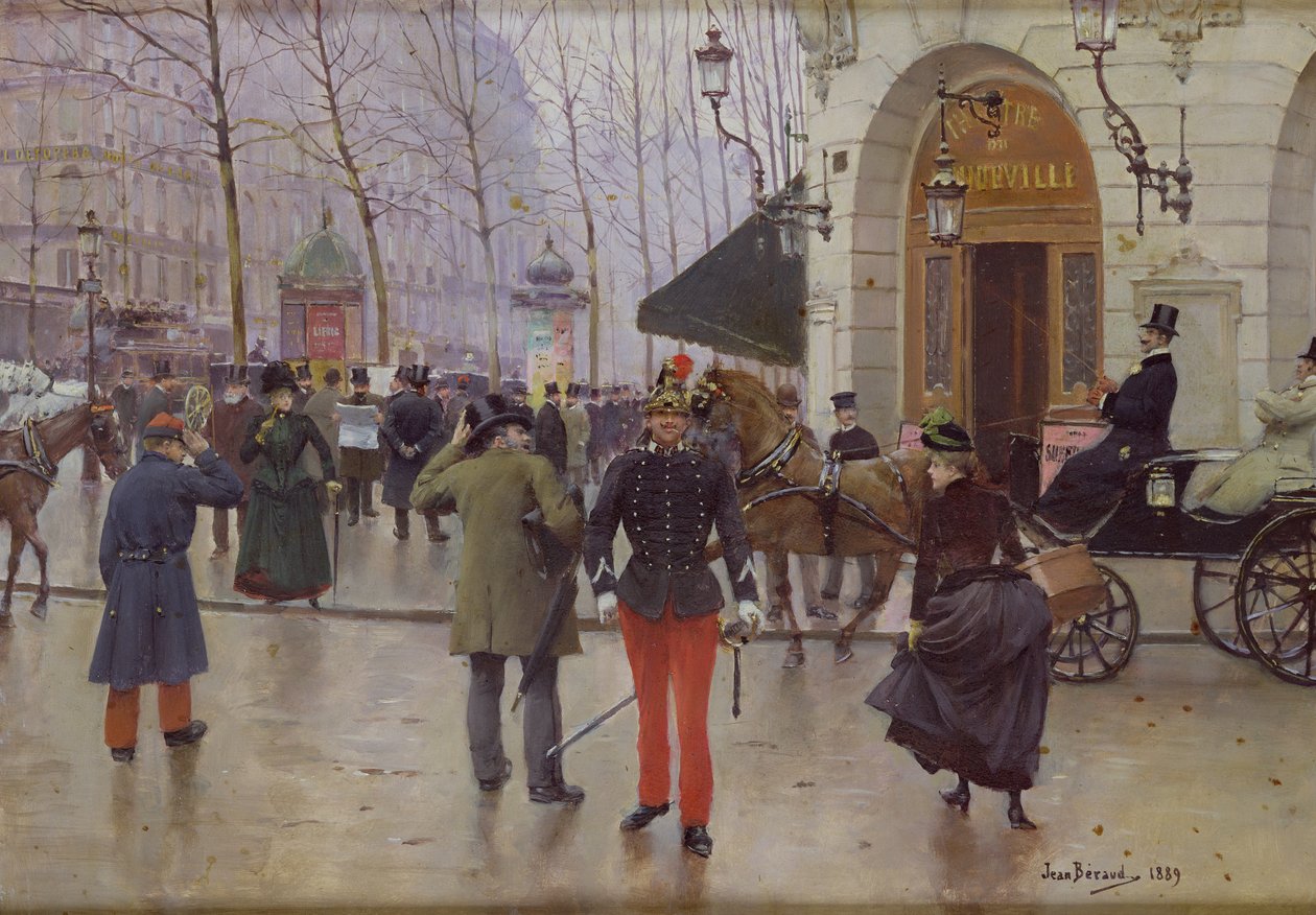 Boulevard des Capucines ja Vaudeville-teatteri, 1889 tekijältä Jean Beraud