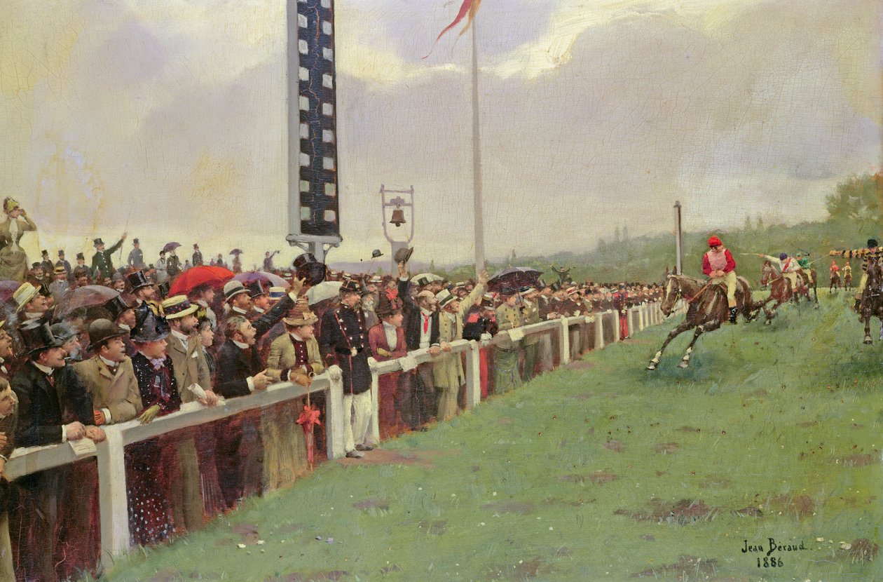 The Course at Longchamps, 1886 tekijältä Jean Beraud