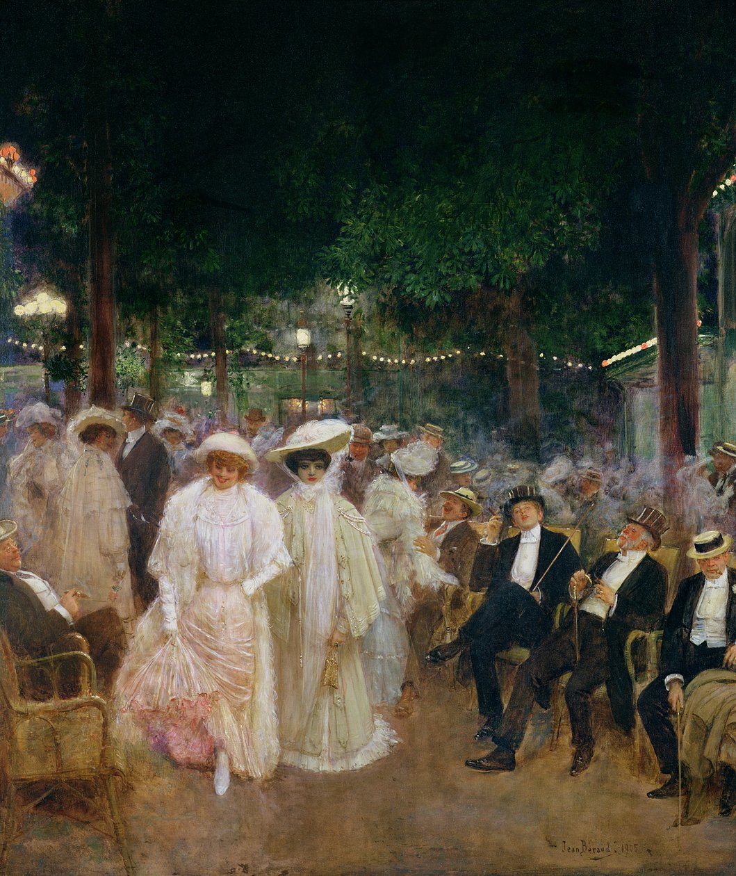 Pariisin puutarhat eli Yön kaunottaret, 1905 tekijältä Jean Beraud