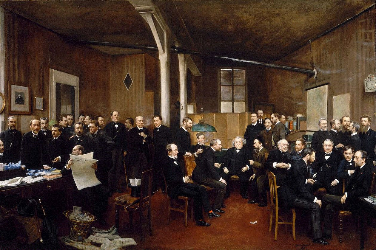 Journal des Debats -lehden uutishuone tekijältä Jean Beraud